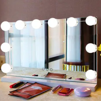 10pcs/set Žiarovky LED make-up, Kozmetické Zrkadlo Hollywood Márnosť Nastaviteľné Svetla LED Žiarovky Stmievateľné Nástenné Svietidlo Toaletný Stolík 20W