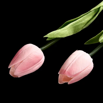 10pcs Tulipán Kvet Latex Skutočný Dotyk pre Svadobné Kytice Dekor Najlepšiu Kvalitu Kvety (ružová tulipán)