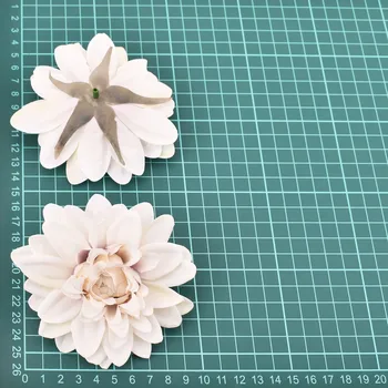 10PCS Umelé Biele Dahlia Hodvábneho Kvetu Ruže Hlavy Pre Svadobné Dekorácie DIY Veniec Darčeka Scrapbooking Plavidlá Falošné Kvety