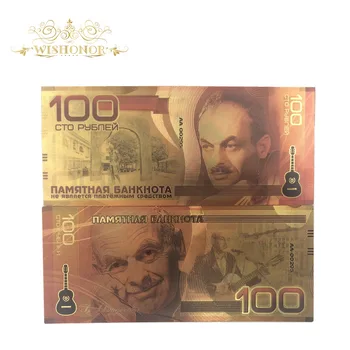 10pcs/veľa 2019 Nový Dizajn Pre Rusko Bankovka 100 Rubľov Bankoviek v 24k Zlatom Falošné Peniaze ako dar