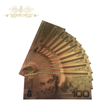 10pcs/veľa 2019 Nový Dizajn Pre Rusko Bankovka 100 Rubľov Bankoviek v 24k Zlatom Falošné Peniaze ako dar