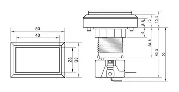 10PCS/Veľa 50*33 mm Gaminator Tlačidlo Osvetlené Obdĺžnik Tlačidlo automate Stroj Tlačidlo 5 coclors Výber