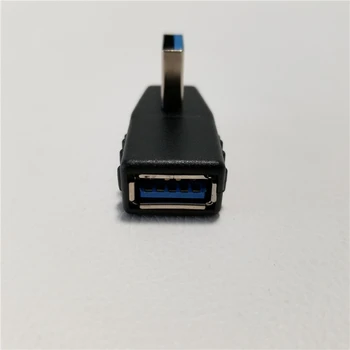10pcs/veľa 90 Stupňov Vľavo, Vpravo Uhol Šikmého USB 3.0 Typ mužmi Adaptér Converter Konektor Čierna alebo Modrá