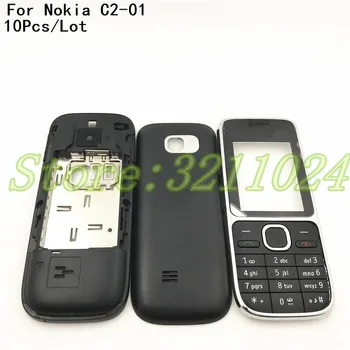 10Pcs/Veľa Dobrej kvalite Full Bývanie puzdro Pre Nokia C2-01 Kryt Batérie Bývanie prípade v angličtine a arabské Klávesnice+Logo
