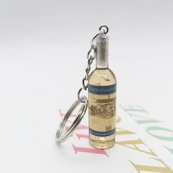 10Pcs/Veľa Drobných Vintage Fľaša Vína kľúčenky Ženy, Mužov Krúžok Trinket Suvenírov Pivo Keychain Strany Šperky Veľkoobchod