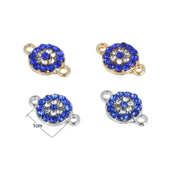 10pcs/veľa Dvojité Otvor 10 mm Malé Okrúhle Modré Crystal Konektor Charms Prívesky pre KUTILOV, Náramok, Náhrdelník, Takže Šperky Zistenia