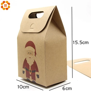 10PCS/Veľa Kraft Papier Candy Boxy Vianočné Darčeky Dodávky Hostia Obaly Boxy Veselé Vianoce Prospech Dekorácie