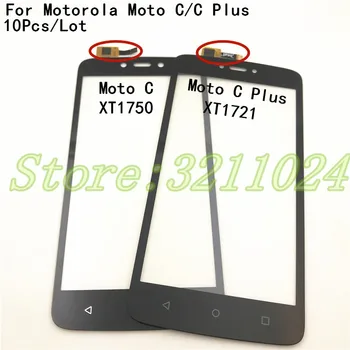 10Pcs/Veľa Pre Motorola Moto C XT1750 XT1754 XT1755 & Moto C Plus XT1721 XT1723 Dotykový Displej Digitalizátorom. Predné Sklo Panel Senzor