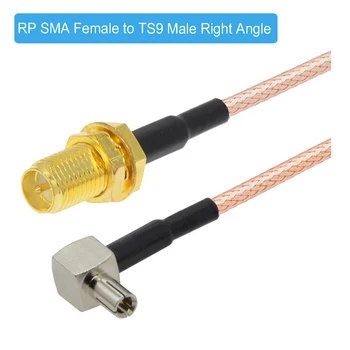 10pcs/veľa RG316 Jumper Pigtail Kábel RP SMA Female na TS9 Muž Plug 3G, 4G Anténa, Router, Predlžovací Kábel Wholesales