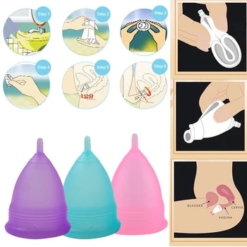 10pcs/veľa silikónové menštruačný kalíšok na intímnu hygienu lady cup zabrániť strane úniku obdobie pohár zberateľ menštruačné viginal starostlivosť