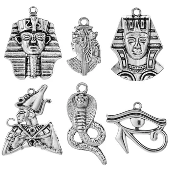 10pcs/veľa Tibetského Striebra Farba Faraóna Múmiový Had Starovekého Egypta Série Prívesok Charms Pre Unisex DIY Náhrdelník Príslušenstvo Šperky