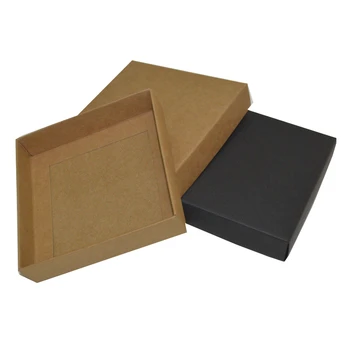 10pcs Veľké Kartónové Darčeka Vlastné Malé Papierové krabici Kraft Box Balenie S Vekom, Čierne Biele Papierové Krabice Na Balenie