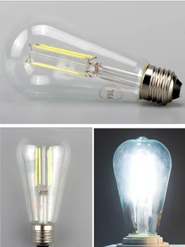 10W 15W 20W E27 LED Svetlo ST64 LED Stmievateľné Žiarovka Retro Edison Jasné, Žltý Kryt 220V LED Žiarovky Starožitné Vintage Sklo Lampa