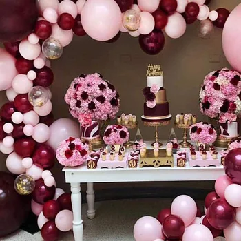 118pcs Hot Pink Balóny Garland Arch Auta Konfety Ballon Svadby, Narodeniny, Party Pozadí Baloon Dekor Globos Deti Baby Sprcha