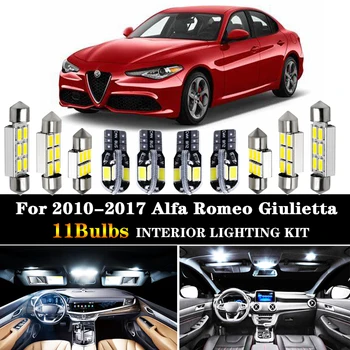 11pc x Ideálny Žiadne Chybové LED žiarovka interiéru dome mapu svetla kit balík pre 2010-2017 Alfa Romeo Giulietta 940
