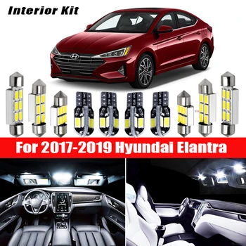 11pcs Biela Žiarovka LED Auto Svetlo Interiéru Auta Pre 2017 2018 2019 Hyundai Elantra Mapu Dome batožinového priestoru Rukavice Box na Čítanie