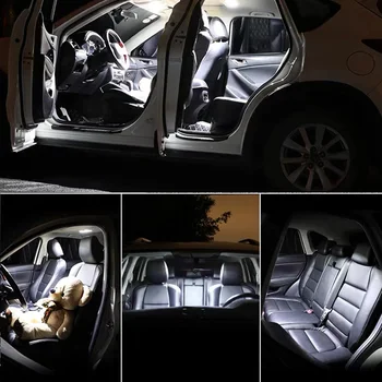 11pcs Biele Auto LED Osvetlenie Interiéru Balík Kit vhodný Pre 2019 Hyundai Santa Fe Mapu Dome batožinového priestoru Zrkadlo Licencia Lampa