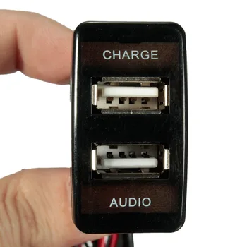 12 2.1 Duálny USB Nabíjačka do Auta Napájací Adaptér Pätice Pre TOYOTA/Lexus/Scion 2 Port Nabíjanie Zásuvky Auta Styling Panel Pre Iphone
