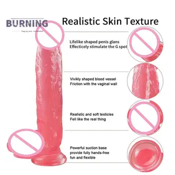 12.6 palcový Veľmi veľké a simulácie dilda realistické flexibilné ružový/čierny penis pre ženy