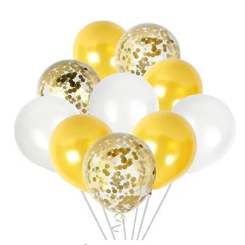 12 centimetrov balóny, konfety 50pcs latexové balóny zlato, ružové a fialové dovolenku strany svadobné izba dekorácie, Svadobné balóny