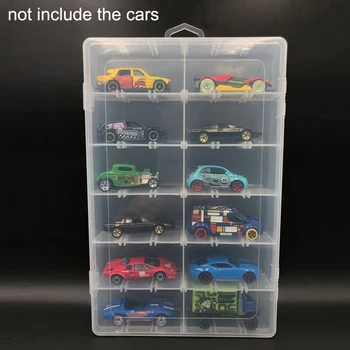 12 mriežky PVC autíčka Zobrazenie Polí Na 1:64 Model Auta Hračka Display Box Priehľadný Skladovanie Prípadoch