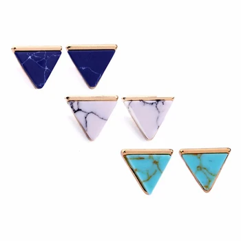 12 pair /veľa módnych doplnkov vintage kovové geometrické syntetický kameň trojuholník náušnice pre ženy