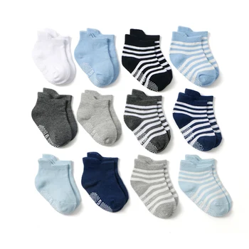 12 Párov Baby Ponožky Proti Sklzu Bavlna Batoľa Členok Zime Teplé Deti Ponožky pre Deti Chlapci Dievčatá