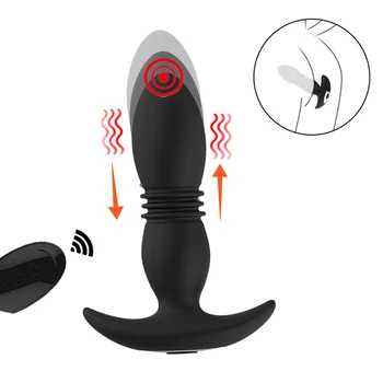12 Rýchlostné Vibračné Mužskej Prostaty Masér Bezdrôtové Diaľkové Teleskopická Dildo Vibrátor Zadok Plug Análne Korálky Vibrátor Análny Sex Hračky