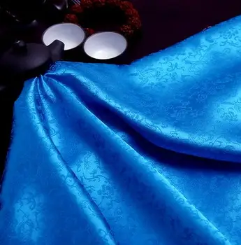 120 cm*100 cm modrý Drak žakárové hodvábny satén textílie super soft antique oblečenie pare alebo vo vode, potu oblečenie COS kostým tkaniny
