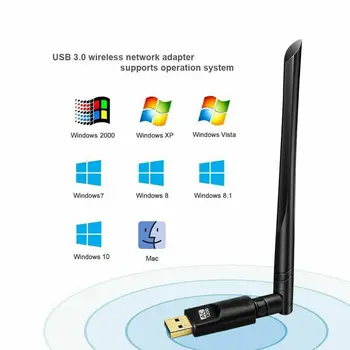 1200Mbps Bezdrôtové pripojenie USB Wifi Dongle Adaptér Dual Band 2.4 G/5 ghz w/Anténa 802.11 AC
