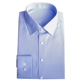 120s 2-ply Luxusné Šaty Vlastné Tričko Bavlna Light Blue Business Košele 120s Dva-Ply Vráskam na Mieru Mužov Košele