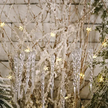 12pcs 13cm Vianočné dekorácie tvorivé transparentné cencúľ prívesok Vianočný strom dekorácie niť prívesok domova