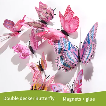 12pcs 3D Simulácia Motýľ Nálepky Domáce Dekorácie Chladnička Samolepky na Stenu Svadobné Party Dekorácie Falošné Motýle