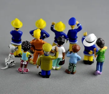 12pcs/set mini anime obrázok Hasič Sam Ocele Penny hračky pre childre PVC akcie obrázok model Bábiky tortu dekorácie pečenie