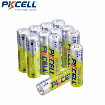 12pcs/veľa Pkcell 2600mAh AA Ni-Mh Dobíjacie Batérie 1.2 V, NiMh aa Akumulátormi S 1000 Cyklus pre LED Baterka