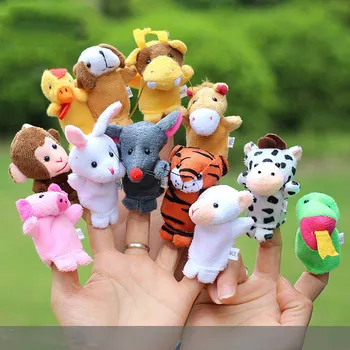 12pcs/veľa Prsta Bábky zvieratá plyšové hračky bábiky Vzdelávacie príbeh Strane Bábkové Fantoche Hračky, bábiky pre deti detský hot