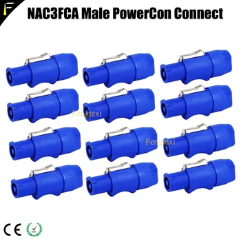 12pieces NAC3FCA Mužskej 3-Pin PowerCon Napájací Konektor Plug 250V/20A pre Refitting Pohyblivé Hlavy Svetla LED Panel Napájací Kábel