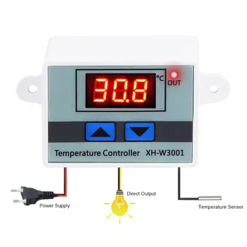 12V 24V 220VAC Digitálny LED Regulátor Teploty XH-W3001 Pre Inkubátor Chladenie Vykurovanie Spínač, Termostat NTC Snímača