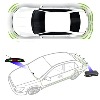 12V Auto Auto Parktronic LED Parkovacie Senzor Displej so 4 Snímačmi Parkovanie Radar Zadnej strane Backup Monitor Detektor Systém Súpravy