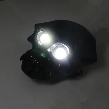 12v Motocykel LED Lebka Hlavy Svetla Svetlometov Lampa S 43-46 mm Mount Držiak Custom Chopper Cruiser Cafe Racer Starej Školy