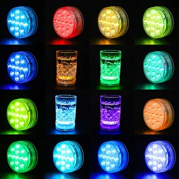 13 LED Ponorné Svetlo s Magnetom prísavky RF Diaľkové Ovládanie 6 Farieb Bazén Podvodné Lampy, Rybník Akvária