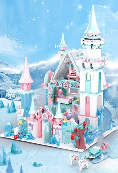 1314pcs Snow World Series Magické Ice Princess Hrad Nastaviť Dievčatá Stavebné kamene, Tehly HOBBY Hračky Pre Deti Vianočné Darčeky
