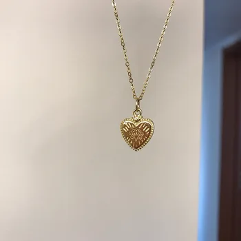 13MM 18k gold Autentické 925 Sterling silver obrázok vzor Srdce Tvar prívesok náhrdelník TLX856