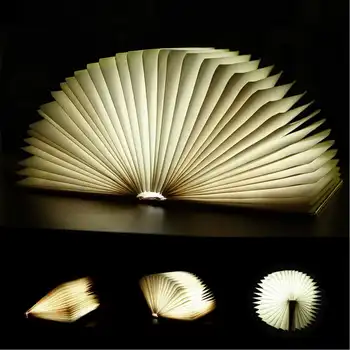 14.5x11x2.5cm Kreatívy Farebné Knižný Ľahké Prenosné Origami Knihu na Čítanie Domov Stôl Osvetlenie Interiéru Dekor Nástroj S USB Nabíjanie