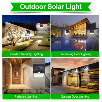 140 LED Vonkajšie Osvetlenie Slnečnej Energie, Senzor Pohybu Svetelný Wall Street Solárne Lampy, Záhradné Dekorácie Nepremokavé 3 Režim