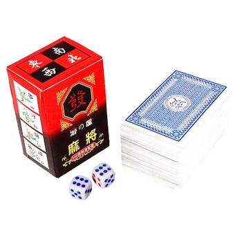 144 Karty/Set Čínskej Tradičnej Mahjong Karty S 2 Kockách Rodinný Priateľ Stôl Hry, Hracie Karty Mahjong Karty