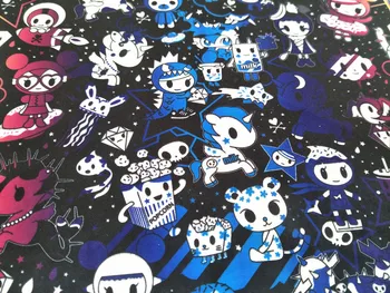 145 cm Šírka Japonské Kreslené Jednorožec/Šišky Tlač Polyester Plátno Tkanina pre Chlapca Tašky Slipcover Vankúš Opony urob si sám