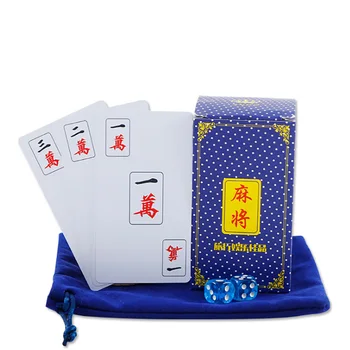 148 KS PVC Matné Plastové Karty Mahjong Karty Dosková Hra Nepremokavé Cestovné Mahjong poslať Kocky/Taška