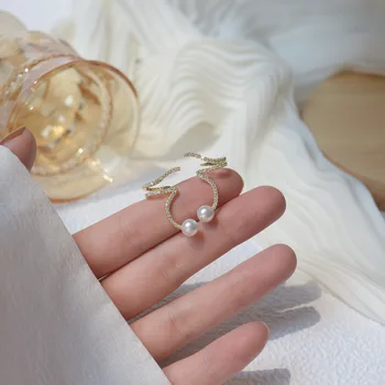 14k Reálne Pozlátené Módne Šperky Crystal Pearl Nepravidelný Nádherné Stud Náušnice pre Ženu Dovolenku Strany Elegantné Náušnice