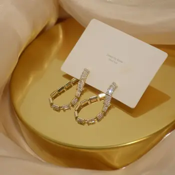 14k Reálne Pozlátené Módne Šperky Dlho Crystal Strapec Reťazca Nádherné Náušnice pre Ženu Dovolenku Strany Elegantné Náušnice